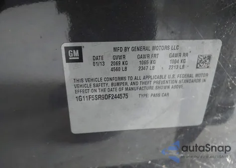 2013 Chevrolet Malibu Eco Premium Audio z USA, uszkodzony, nr VIN 1G11F5SR9DF244575